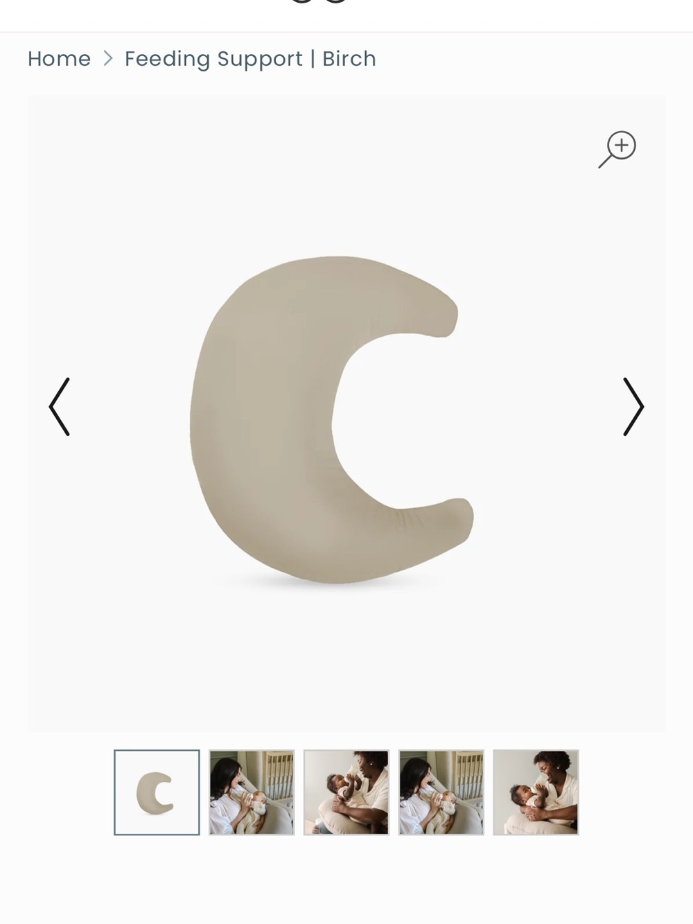 Neutral Birch C-Shaped Kids Feeding Support Pillow